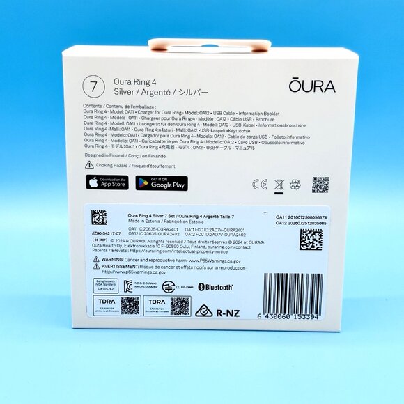 Oura Ring 4 - Smart Ring (Gen 4) - Silver - Size 7 - New and Sealed - Picture 5 of 9